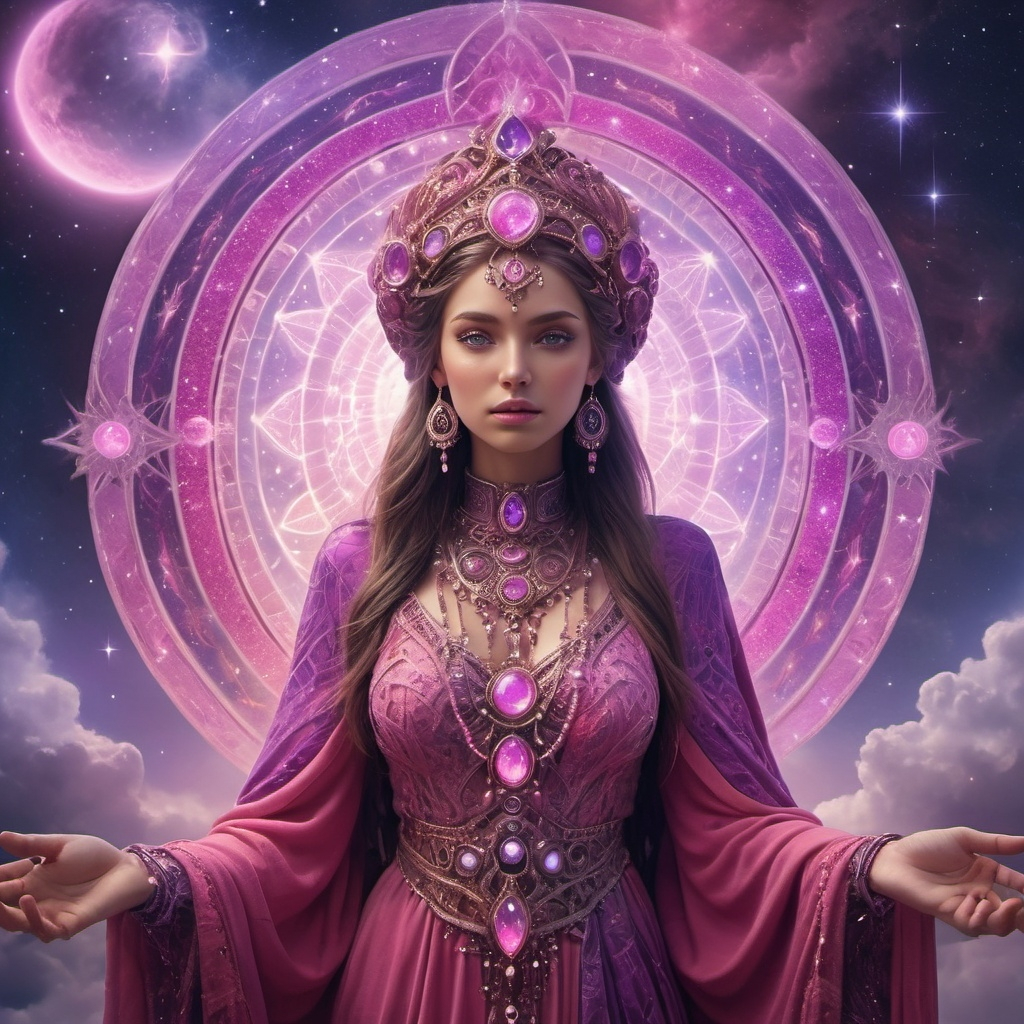 Back of a man at a concert. Hes wearing a beanie hat and a baggy denim jacket with studs. Photo with a purple hue